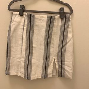 navy and white stripped mini skirt